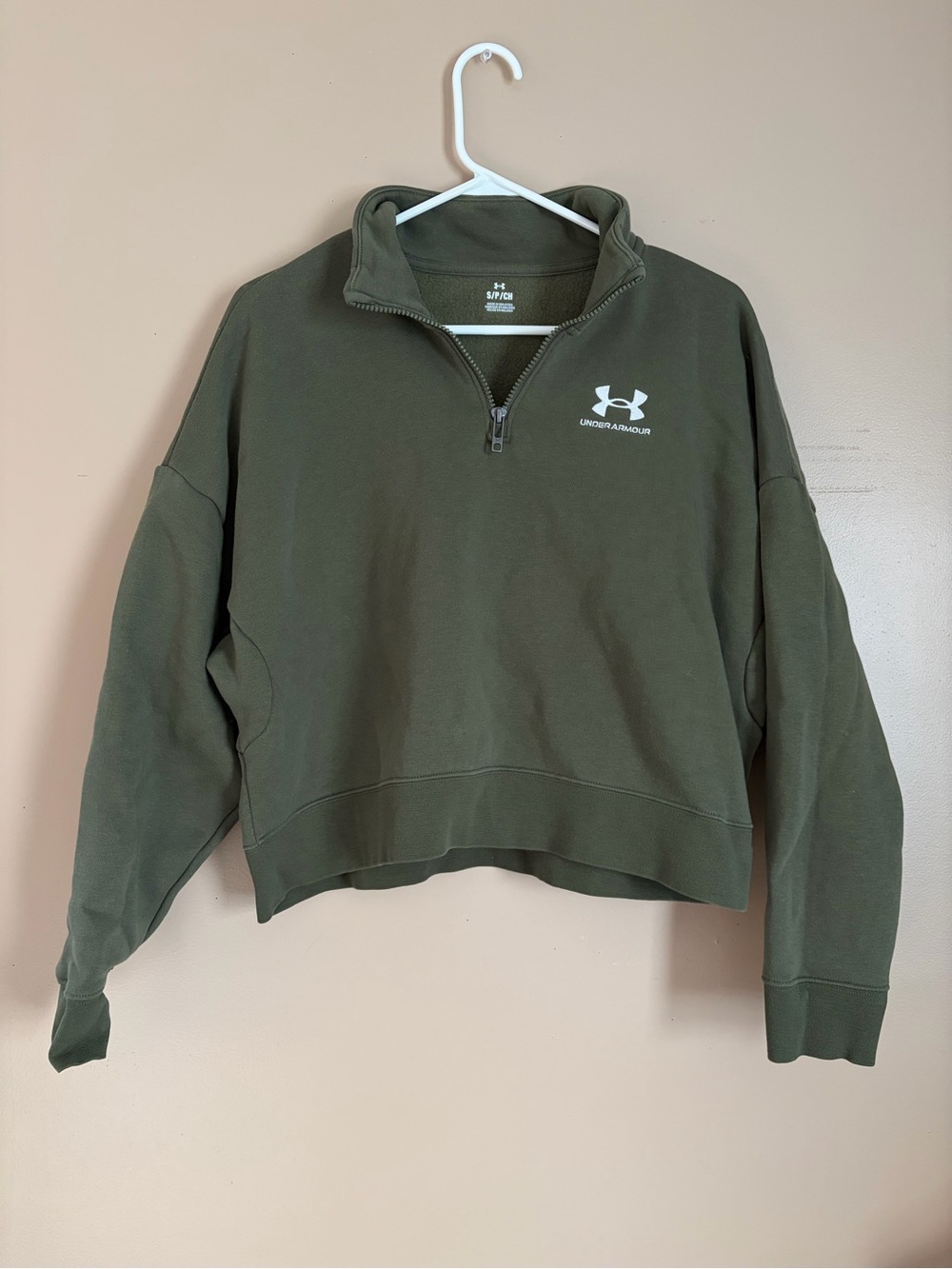 Under Armour Olive Green Quarter-Zip Sweatshirt